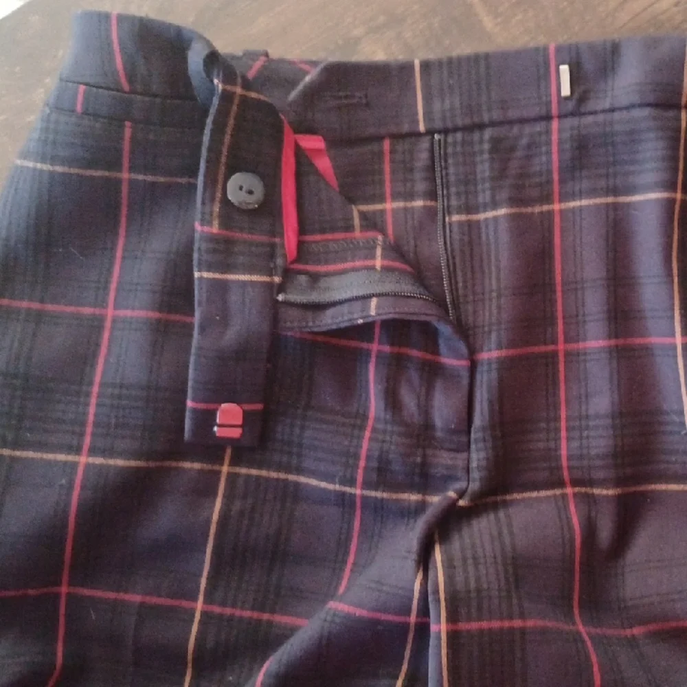 Tommy Hilfiger Plaid Slacks - Navy and Red - Picture 6 of 6